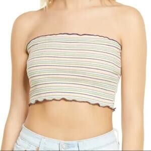NWT BP Ribbed Cropped Striped Tube Top XS